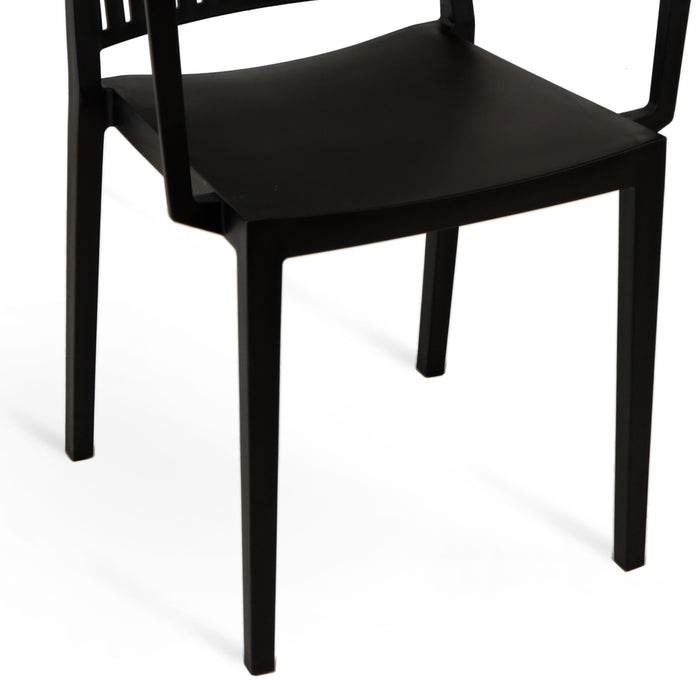 Set Da 4,Poltrona Tavira In Polipropilene Nera