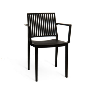 Set Da 4,Poltrona Tavira In Polipropilene Nera