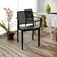 Set Da 4,Poltrona Tavira In Polipropilene Nera