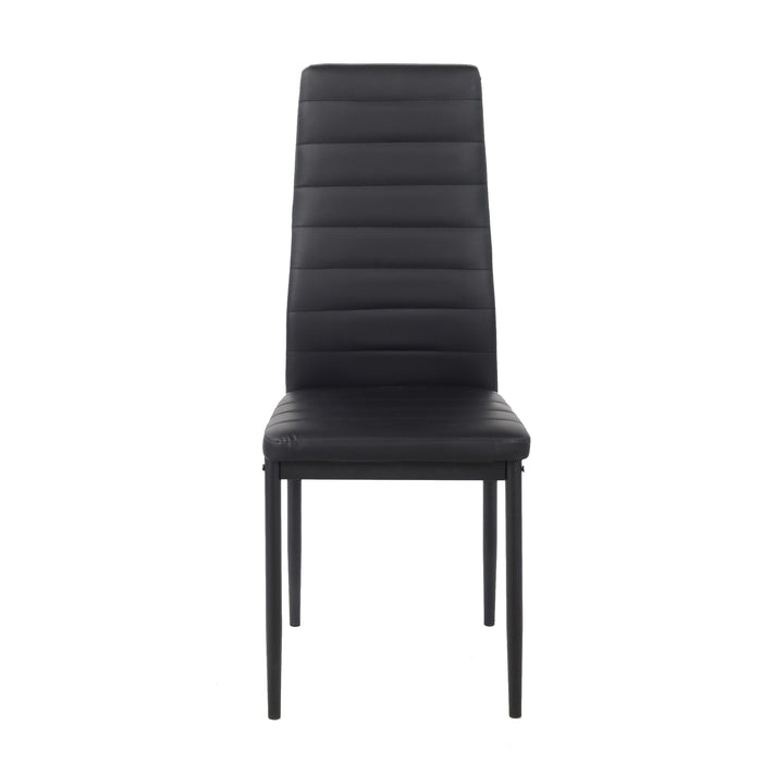 Set Da 6, Sedia Queen Kit Nera/Nera Similpelle 6Pz