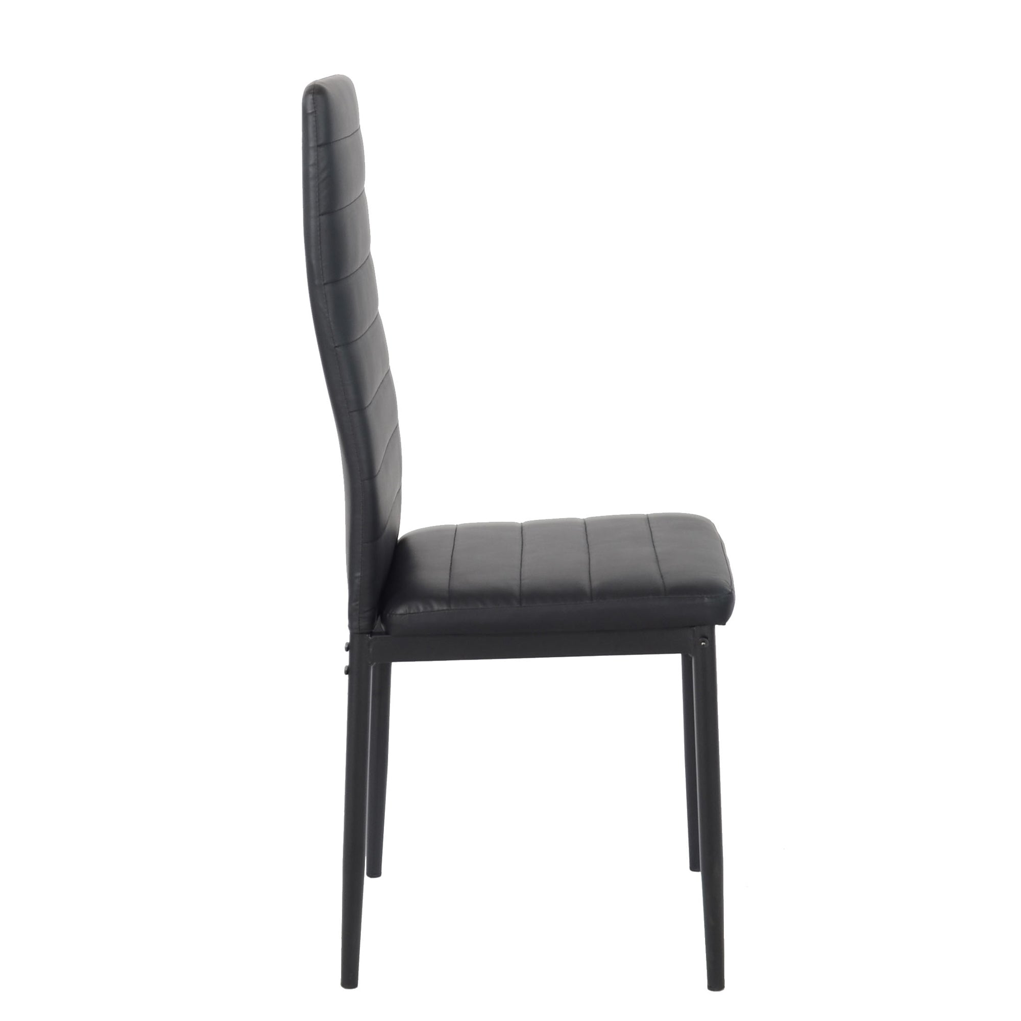 Set Da 6, Sedia Queen Kit Nera/Nera Similpelle 6Pz