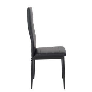 Set Da 6, Sedia Queen Kit Nera/Nera Similpelle 6Pz