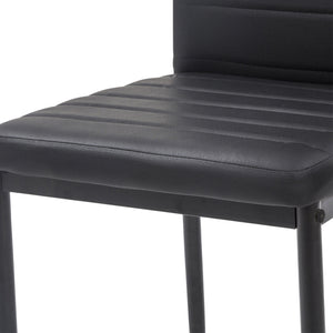 Set Da 6, Sedia Queen Kit Nera/Nera Similpelle 6Pz