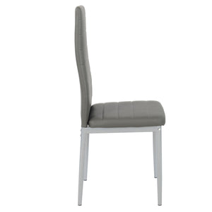 Set Da 6, Sedia Queen Kit All/Cenere In Similpelle 6Pz