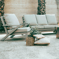 Set Malaga Divano+2Poltrone Allum. Tortora