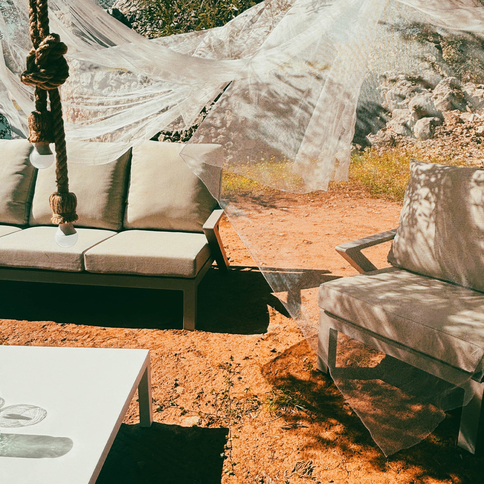 Set Malaga Divano+2Poltrone Allum. Tortora