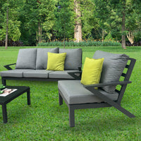 Set Malaga Divano+2Poltrone Allum. Antracite