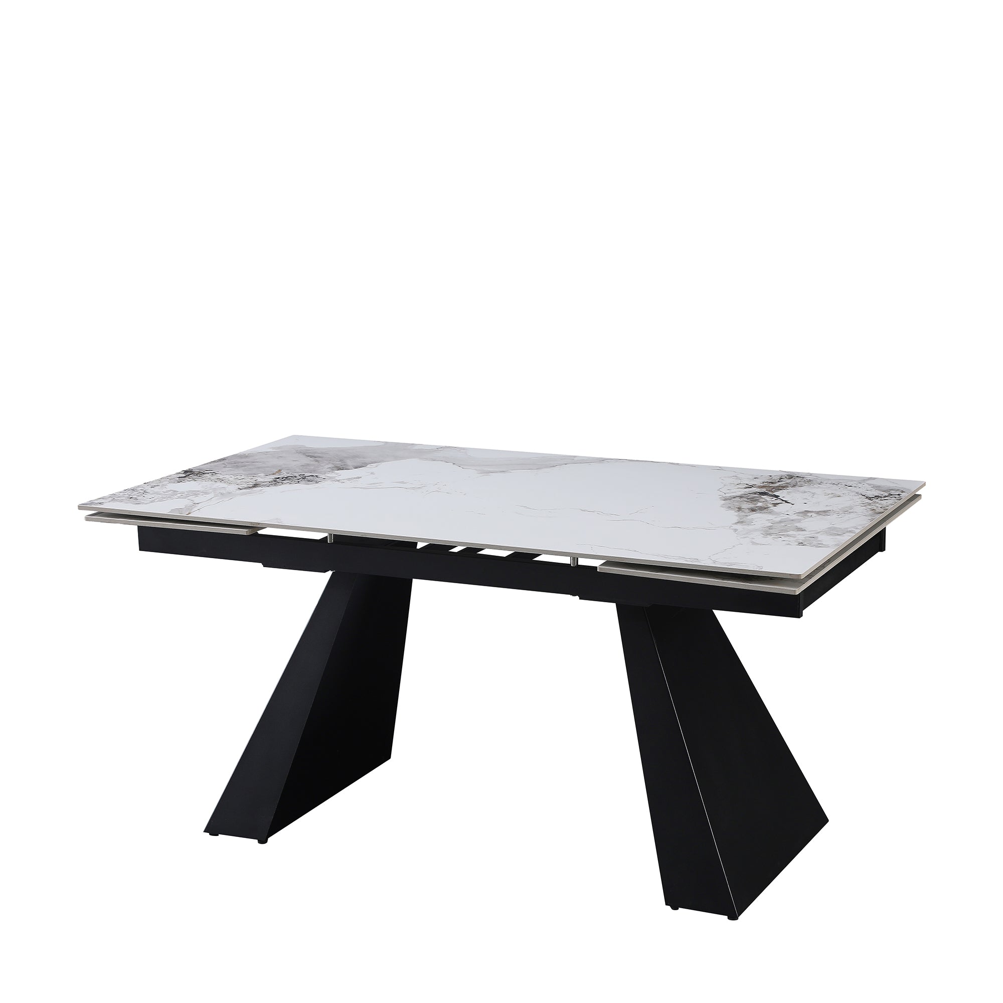 Tavolo Vermont All. Bianco/Grigio Gambe Nere