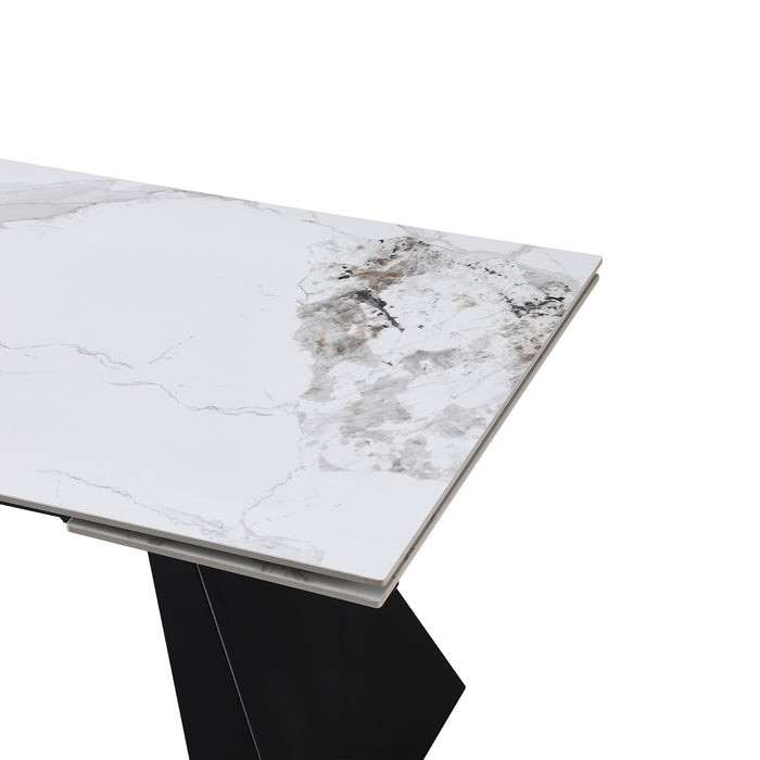 Tavolo Vermont All. Bianco/Grigio Gambe Nere