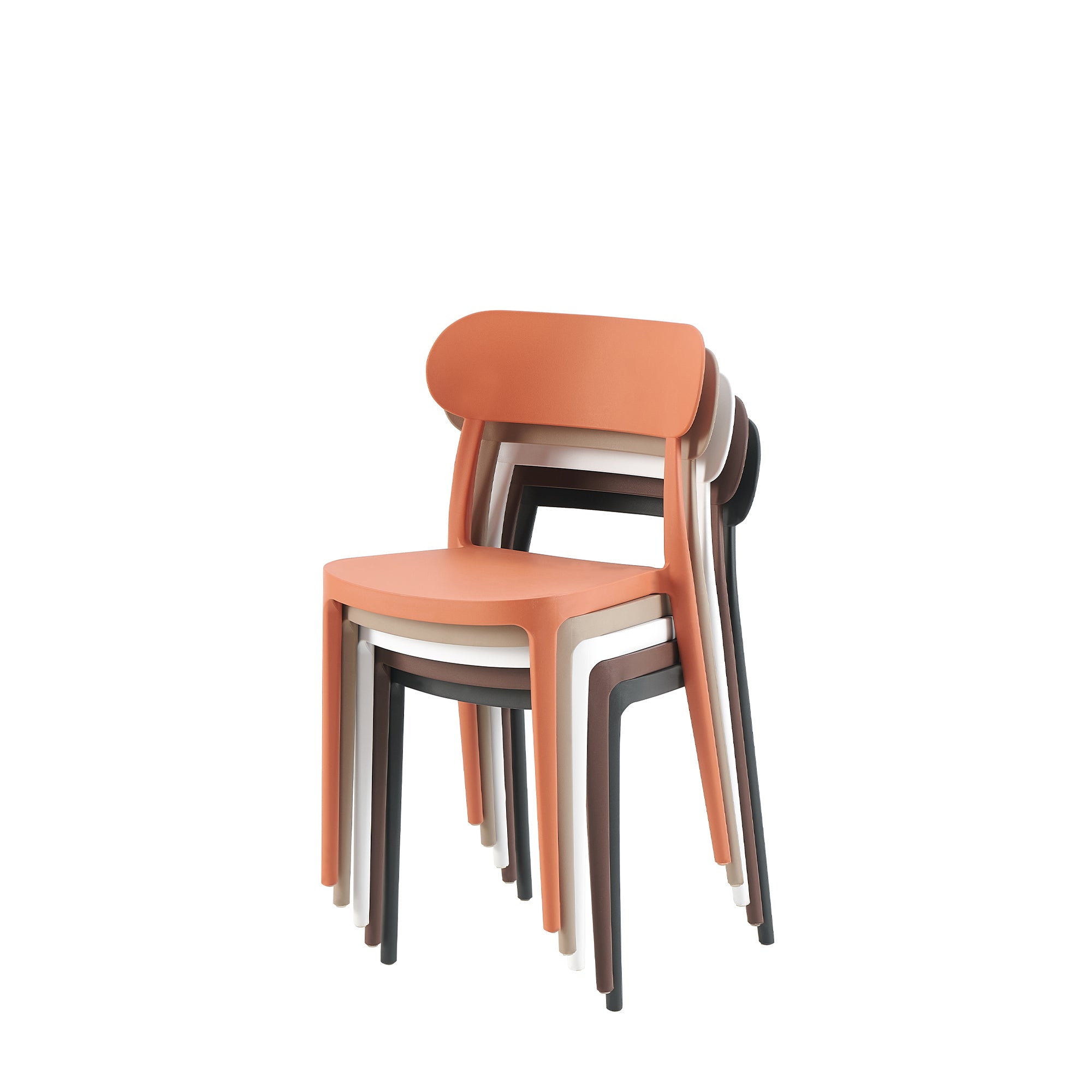 Set Da 4, Sedie Celine Rosso Acero In Polipropilene