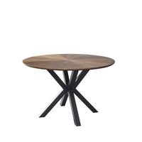 Tavolo Compass Tondo D120 Rovere Scuro/Gambe Nere