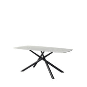 Tavolo Aura 180X85 Bianco C/Venature Grigie