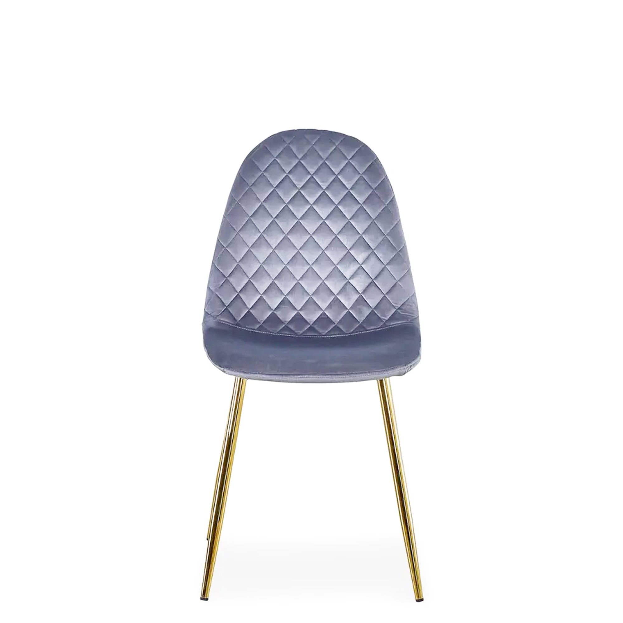 Set Da 4, Sedie New Lena Velluto Grigio/Gambe Oro