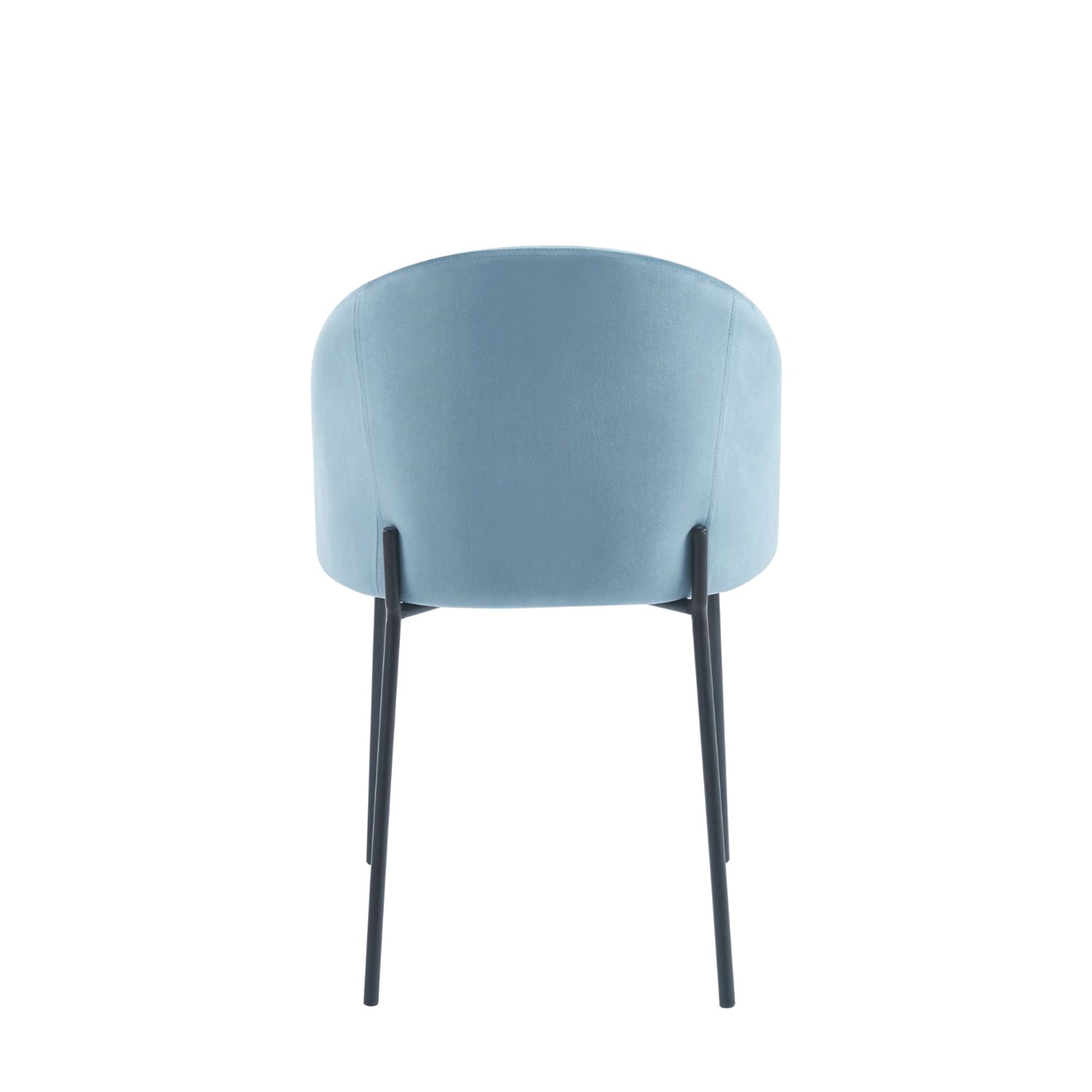 Set Da 2, Sedie Lara Velluto Blu Gambe Nere