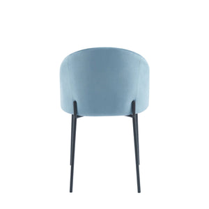 Set Da 2, Sedie Lara Velluto Blu Gambe Nere