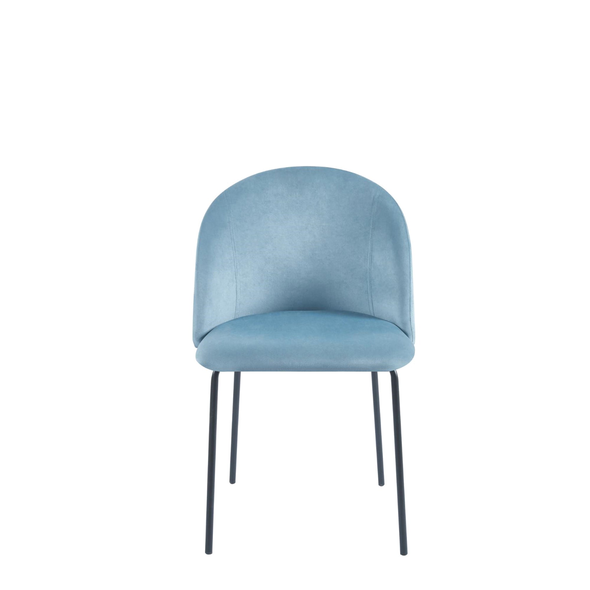 Set Da 2, Sedie Lara Velluto Blu Gambe Nere