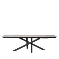 Tavolo Toledo Bianco C/Venature Grigie/Gambe Nere