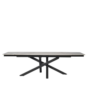 Tavolo Toledo Bianco C/Venature Grigie/Gambe Nere