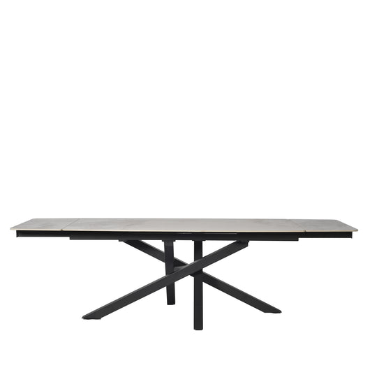 Tavolo Toledo Bianco C/Venature Grigie/Gambe Nere