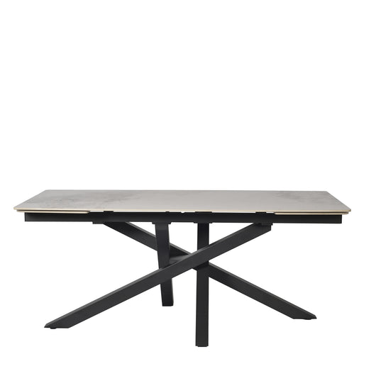 Tavolo Toledo Bianco C/Venature Grigie/Gambe Nere