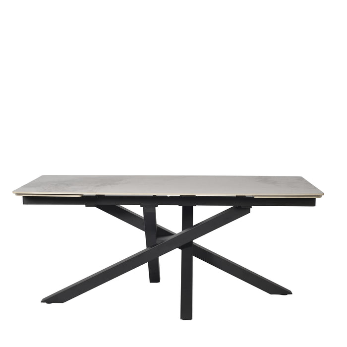 Tavolo Toledo Bianco C/Venature Grigie/Gambe Nere