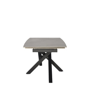 Tavolo Toledo Bianco C/Venature Grigie/Gambe Nere