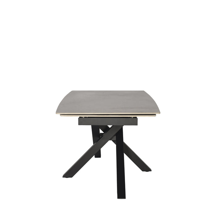 Tavolo Toledo Bianco C/Venature Grigie/Gambe Nere