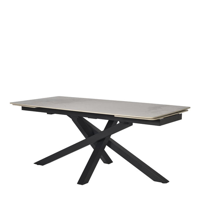 Tavolo Pegaso Bianco C/Venature Grigie/Gambe Nere