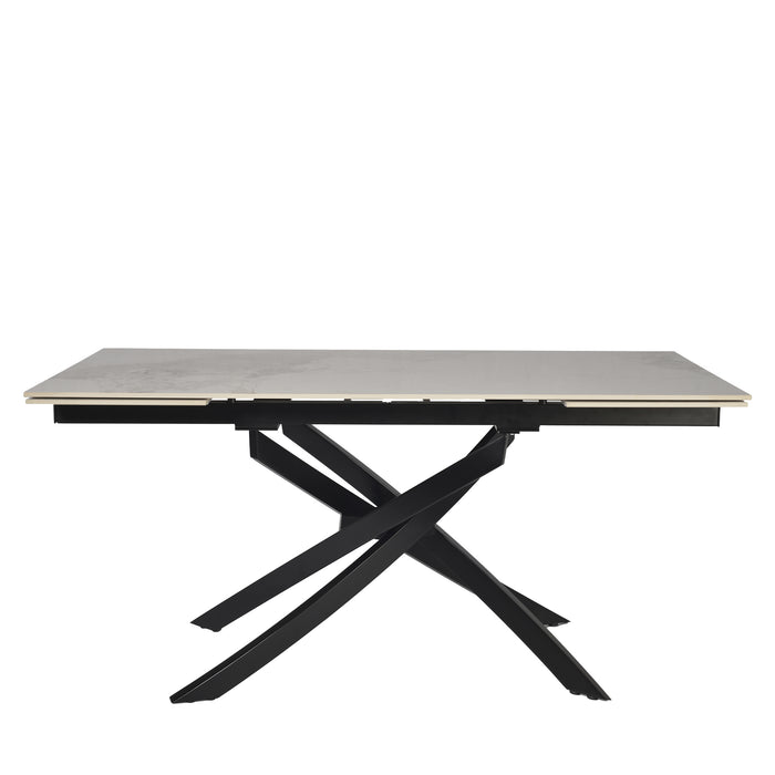 Tavolo Pegaso Bianco C/Venature Grigie/Gambe Nere