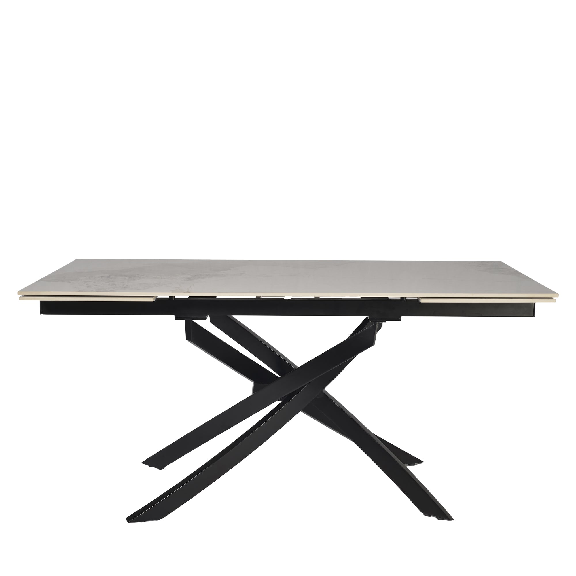 Tavolo Pegaso Bianco C/Venature Grigie/Gambe Nere