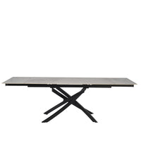 Tavolo Pegaso Bianco C/Venature Grigie/Gambe Nere