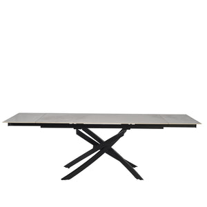 Tavolo Pegaso Bianco C/Venature Grigie/Gambe Nere