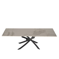 Tavolo Pegaso Bianco C/Venature Grigie/Gambe Nere