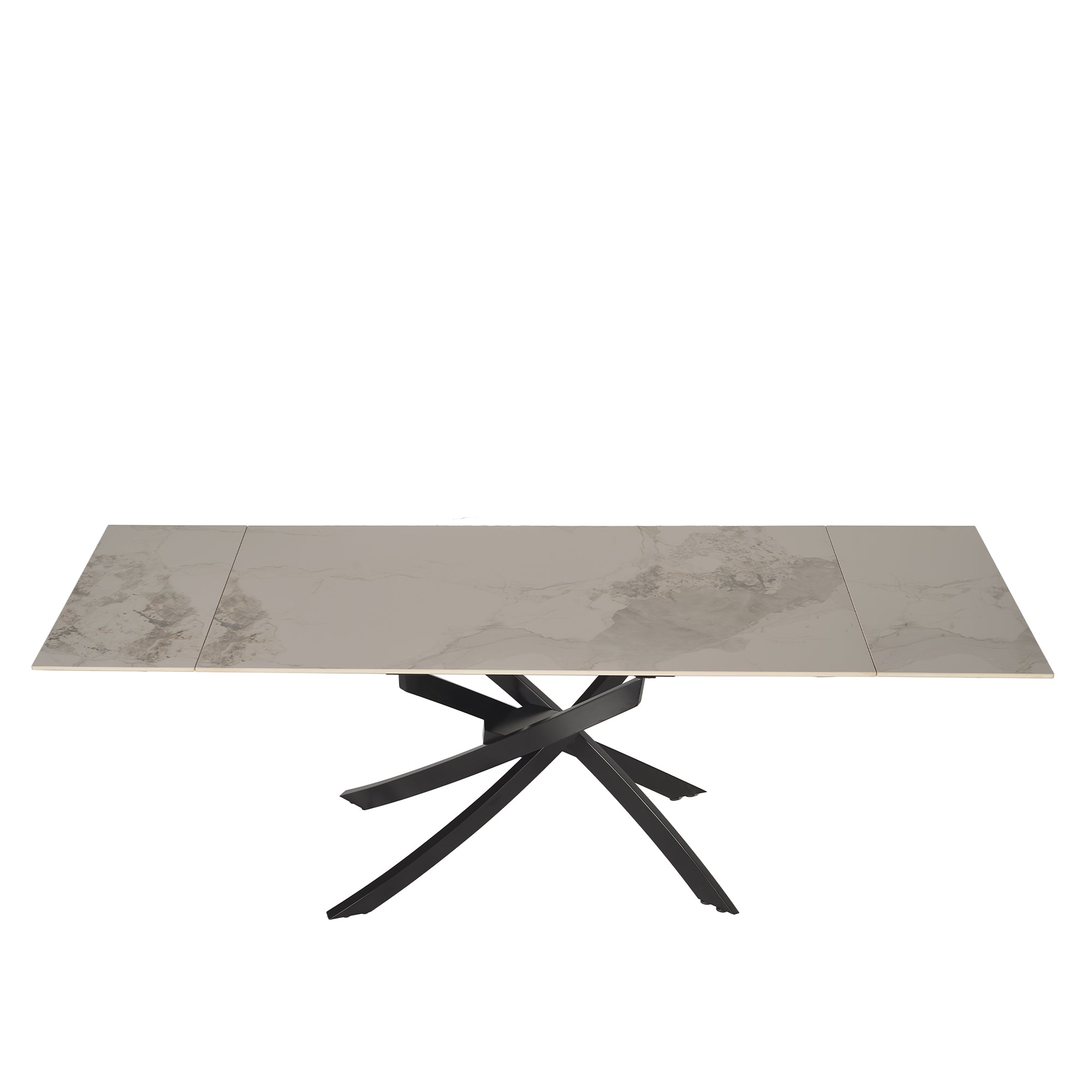 Tavolo Pegaso Bianco C/Venature Grigie/Gambe Nere