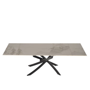 Tavolo Pegaso Bianco C/Venature Grigie/Gambe Nere