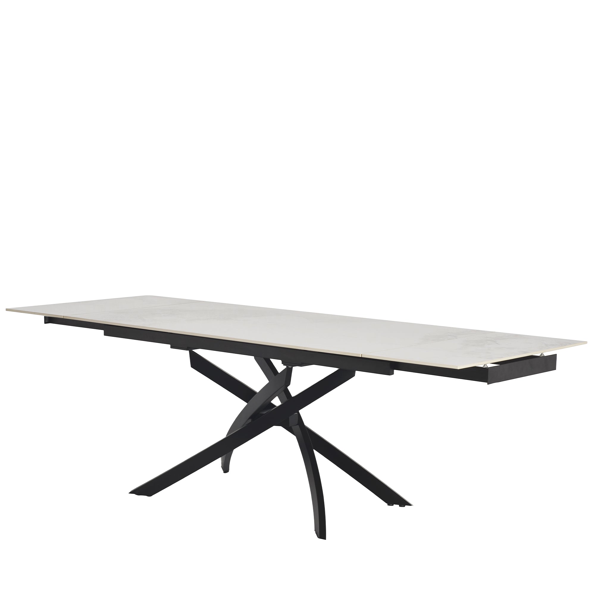 Tavolo Pegaso Bianco C/Venature Grigie/Gambe Nere