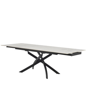 Tavolo Pegaso Bianco C/Venature Grigie/Gambe Nere