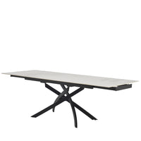 Tavolo Pegaso Bianco C/Venature Grigie/Gambe Nere