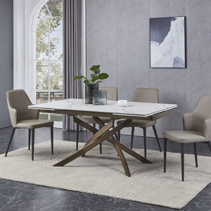 Tavolo Pegaso Pietra Patagonia Con Gambe Bronzo