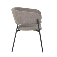 Set Da 4, Poltrona Brigitte Tessuto Tortora Gambe Nere Per Soggiorno, Cucina E Arredo Bar