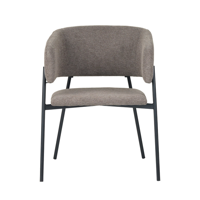 Set Da 4, Poltrona Brigitte Tessuto Tortora Gambe Nere Per Soggiorno, Cucina E Arredo Bar