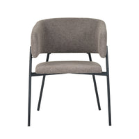 Set Da 4, Poltrona Brigitte Tessuto Tortora Gambe Nere Per Soggiorno, Cucina E Arredo Bar