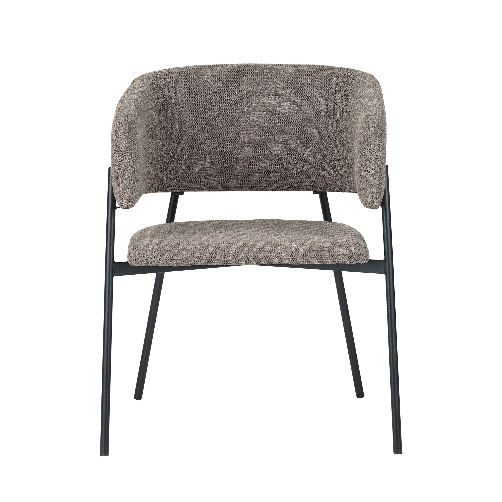 Set Da 4, Poltrona Brigitte Tessuto Tortora Gambe Nere Per Soggiorno, Cucina E Arredo Bar