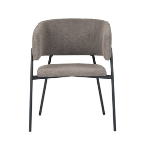 Set Da 4, Poltrona Brigitte Tessuto Tortora Gambe Nere Per Soggiorno, Cucina E Arredo Bar