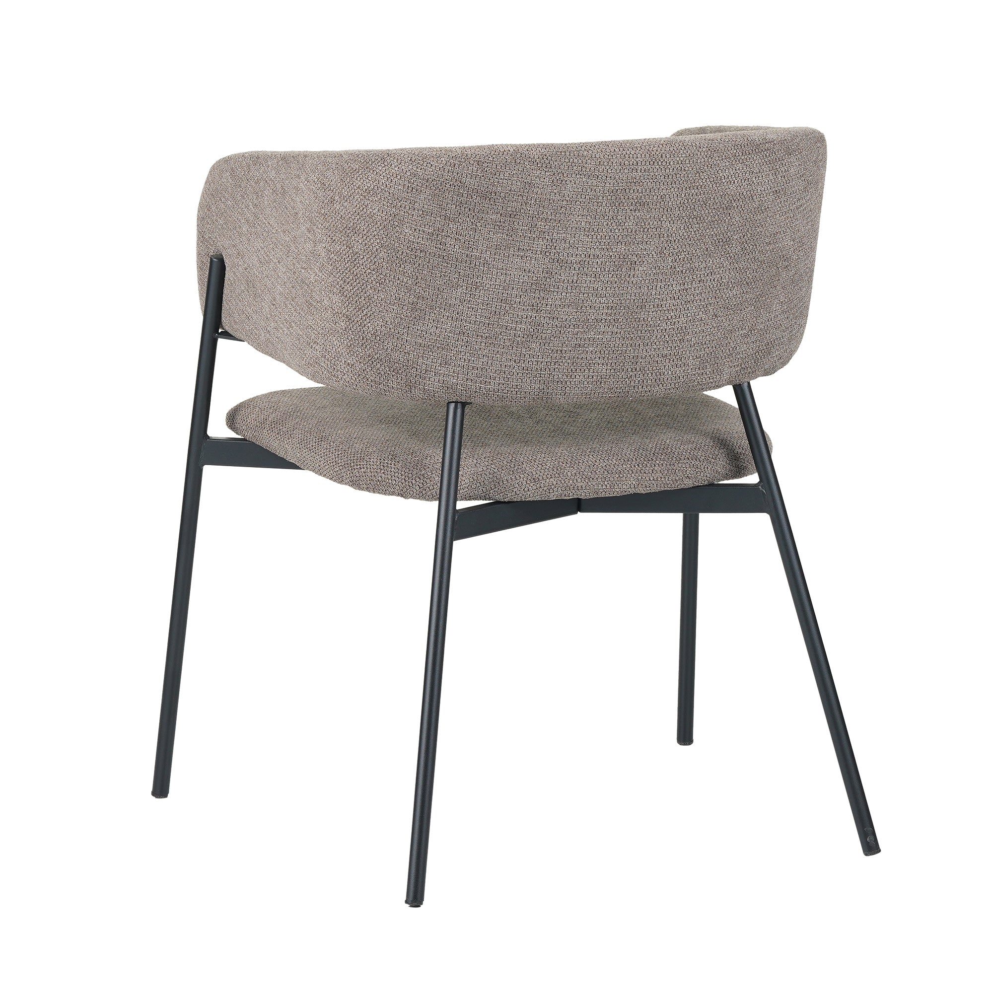 Set Da 4, Poltrona Brigitte Tessuto Tortora Gambe Nere Per Soggiorno, Cucina E Arredo Bar