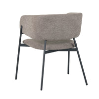 Set Da 4, Poltrona Brigitte Tessuto Tortora Gambe Nere Per Soggiorno, Cucina E Arredo Bar