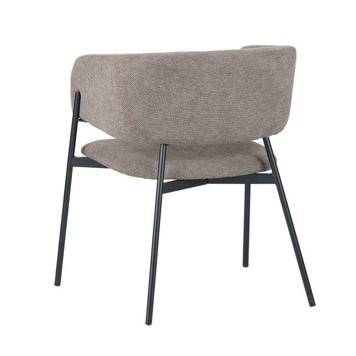 Set Da 4, Poltrona Brigitte Tessuto Tortora Gambe Nere Per Soggiorno, Cucina E Arredo Bar