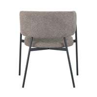 Set Da 4, Poltrona Brigitte Tessuto Tortora Gambe Nere Per Soggiorno, Cucina E Arredo Bar