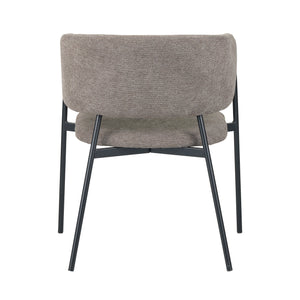 Set Da 4, Poltrona Brigitte Tessuto Tortora Gambe Nere Per Soggiorno, Cucina E Arredo Bar