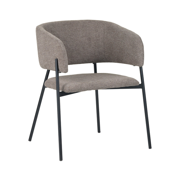 Set Da 4, Poltrona Brigitte Tessuto Tortora Gambe Nere Per Soggiorno, Cucina E Arredo Bar